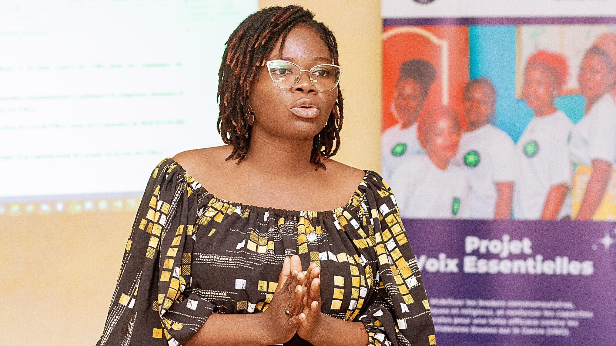 Anna Ella Mahoukpo, Présidente du GJFA, à un déjeuner de plaidoyer avec les décideurs communautaires